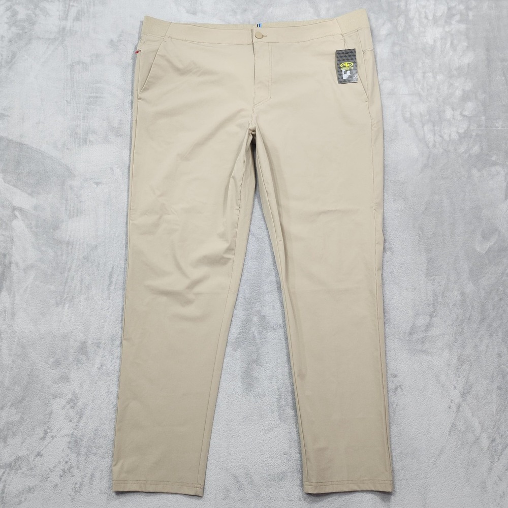 Athletic Works Pants Mens XL Beige DriWorks Woven Pull On Stretch Casual Khaki